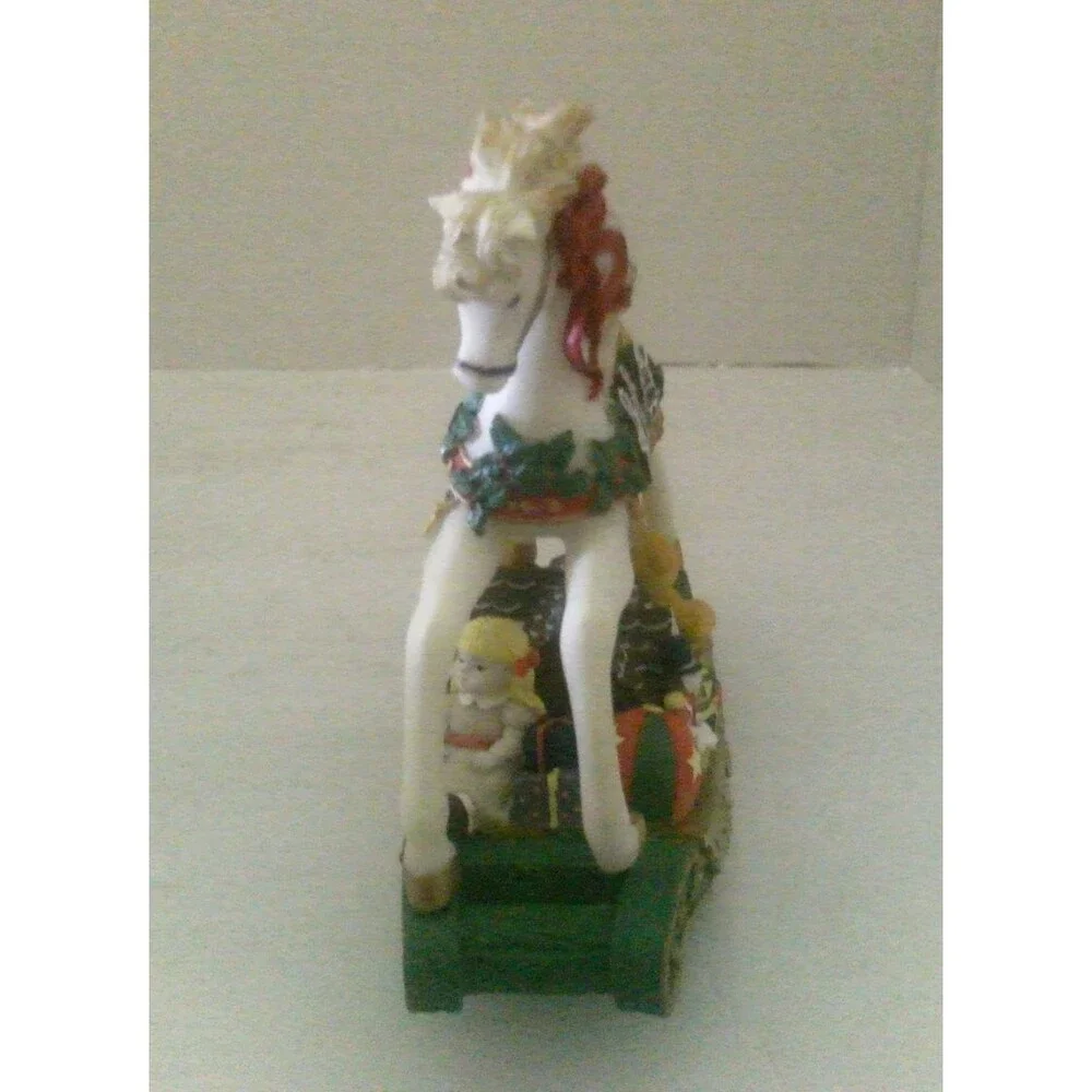 Heritage House Resin Musical Rocking Horse Plays White Christmas